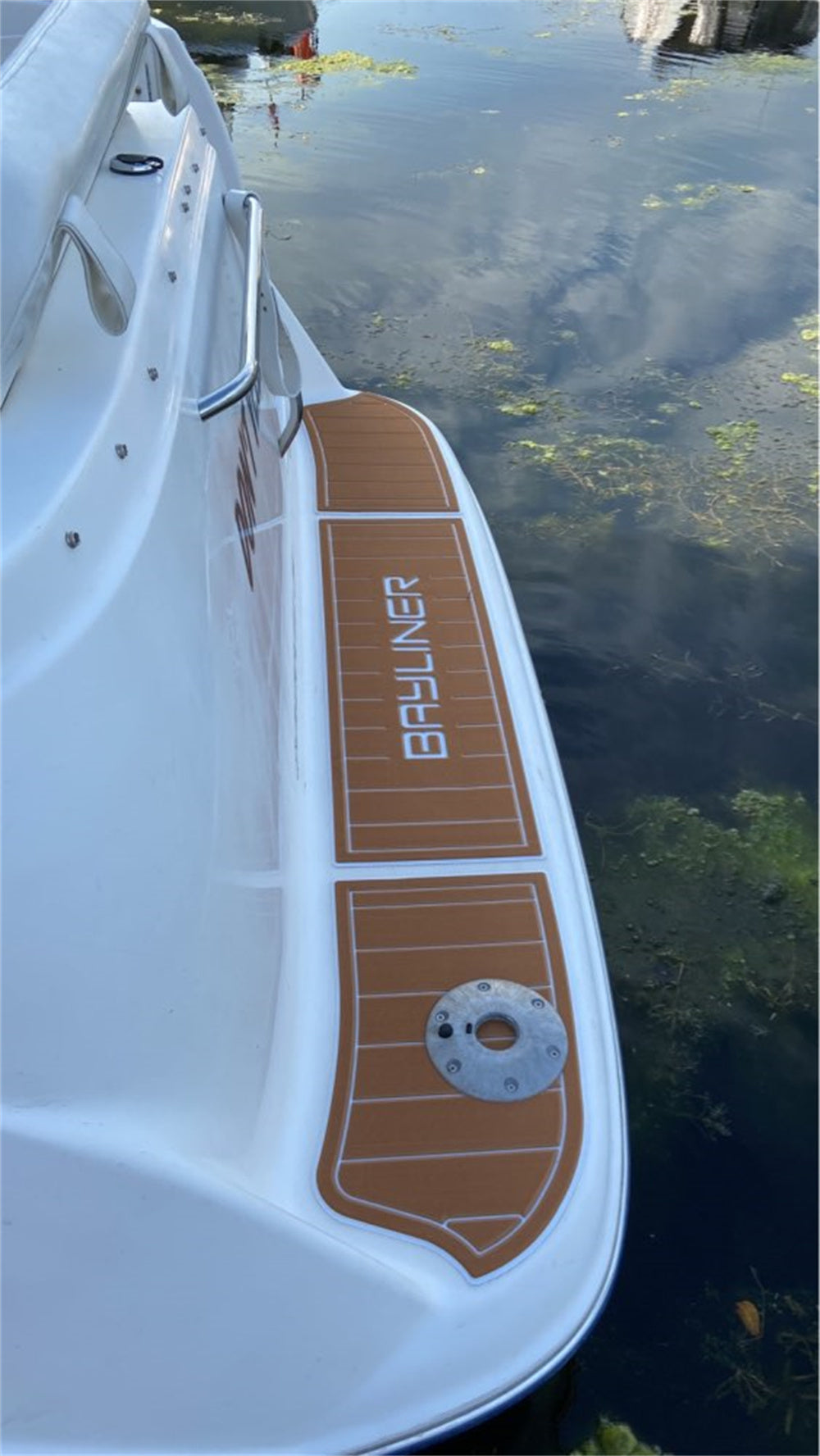 2002 Bayliner 2455 Swim Platform Cockpit Boat EVA Foam Faux Teak Deck Floor Pad Mat SeaDek MarineMat Gatorstep Style Self Adhesive