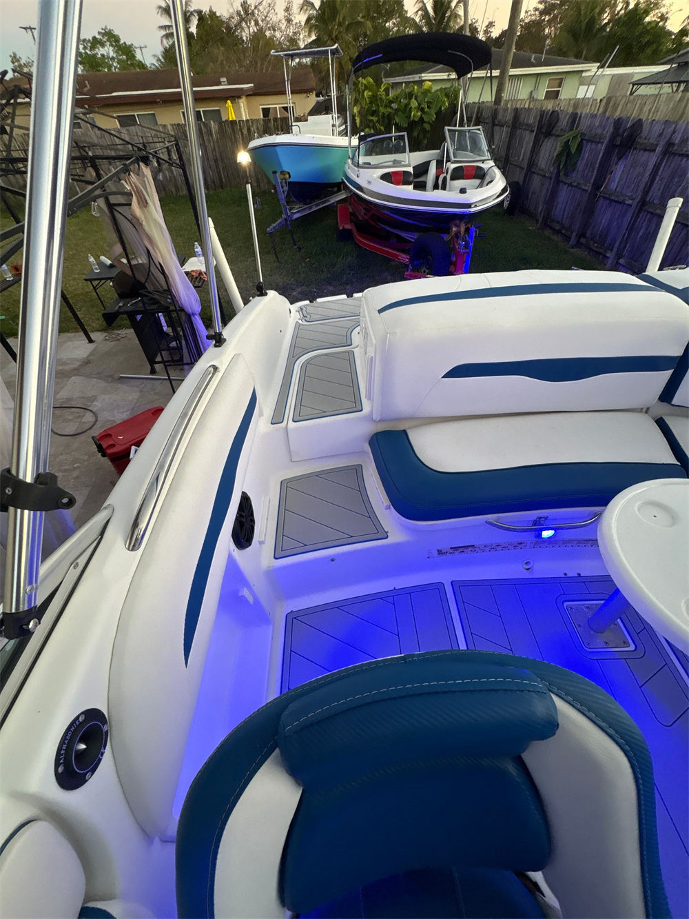 2001 Chaparral 220 SSI Swim Platform Cockpit Pad Boat EVA Teak Deck Floor Mat SeaDek MarineMat Gatorstep Style Self Adhesive