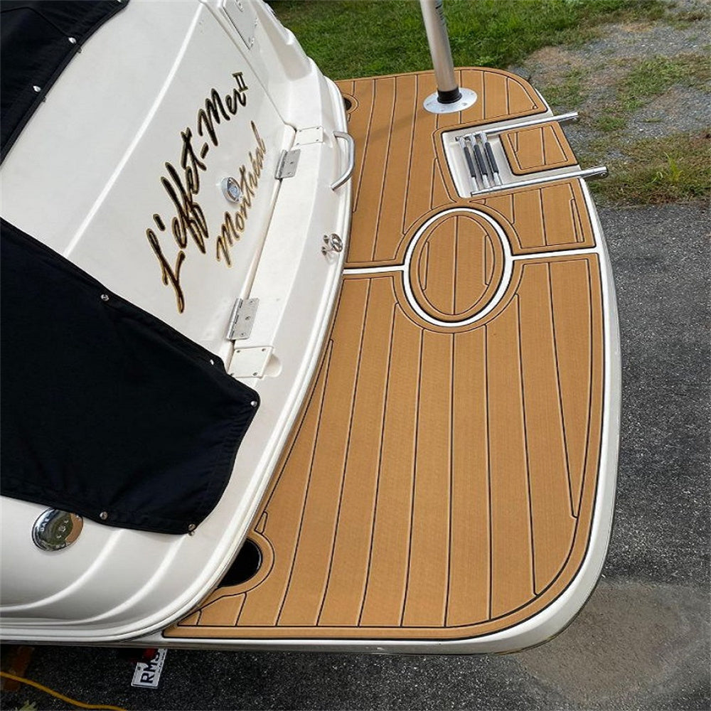 2003 Rinker Fiesta Vee 270 Swim Platform Cockpit Pad Boat EVA Teak Floor Mat