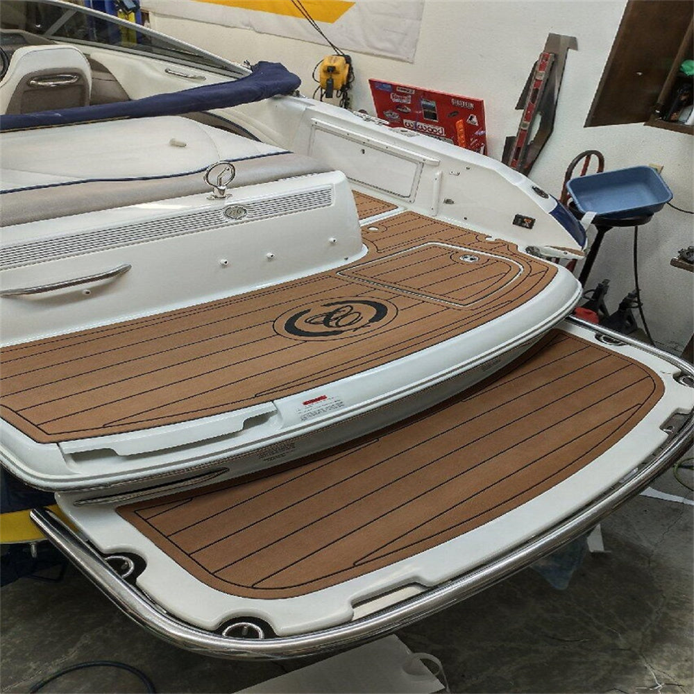 2002 Cobalt 246 Swim Platform Cockpit Pad Boat EVA Foam Faux Teak Deck Floor Mat SeaDek MarineMat Gatorstep Style Self Adhesive