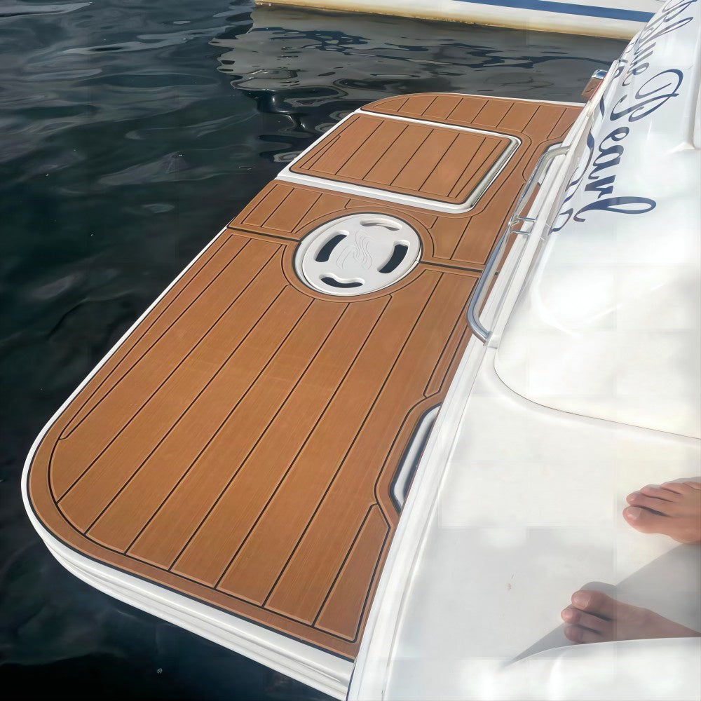 2007 Sea Ray Sundancer 310 Bow Boat EVA Foam Faux Teak Deck Floor Mat Seadek MarineMat Style Self Adhesive