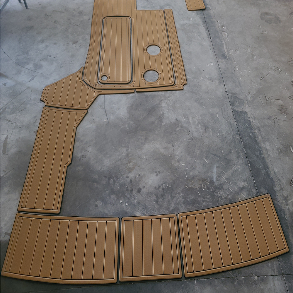 Formula 280 Swim Platform Cockpit Pad Boat EVA Foam Faux Teak Deck Floor Mat SeaDek MarineMat Gatorstep Style Self Adhesive