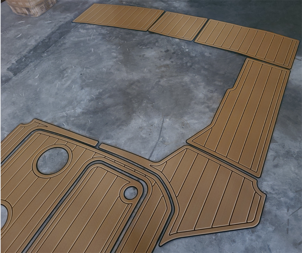 Formula 280 Swim Platform Cockpit Pad Boat EVA Foam Faux Teak Deck Floor Mat SeaDek MarineMat Gatorstep Style Self Adhesive