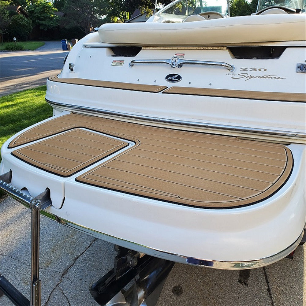 2008 Sea Ray 175 Sport Swim Platform Cockpit Boat Pad EVA Foam Faux Teak Deck Floor Mat Seadek MarineMat Style Self Adhesive