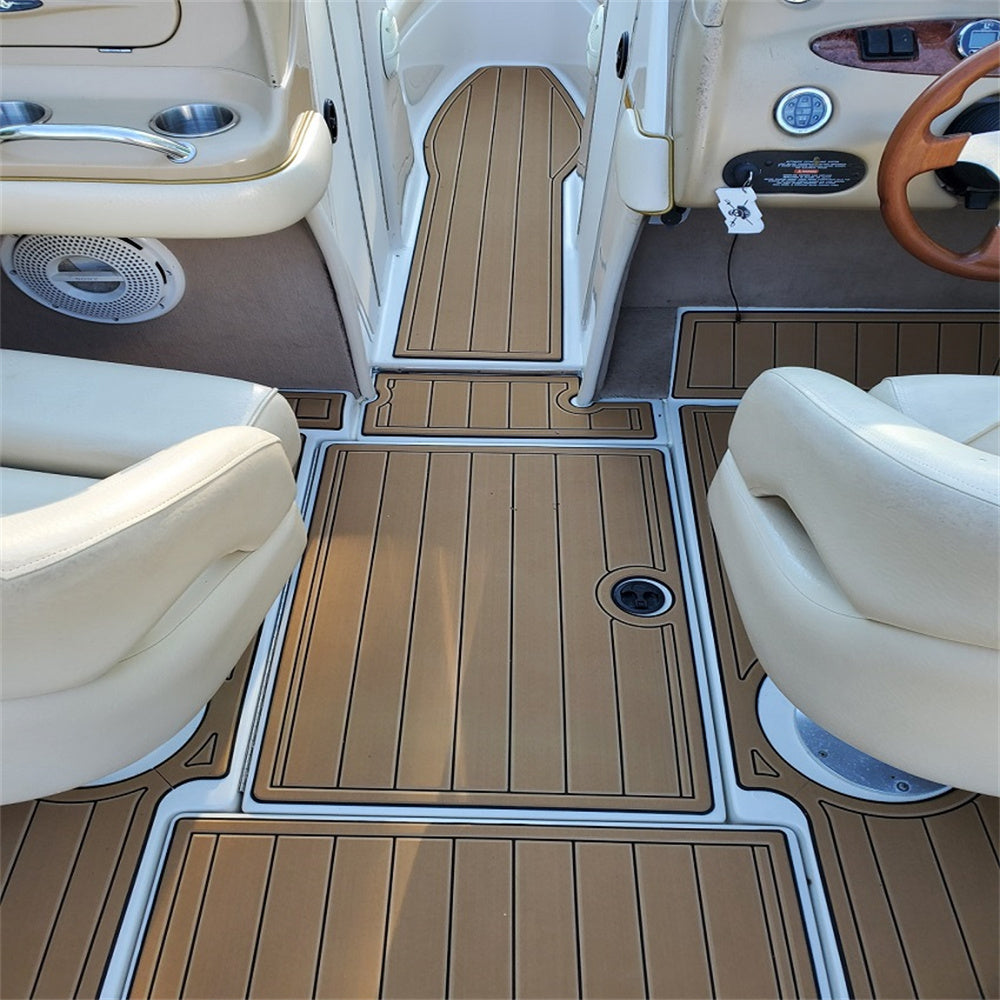 1988 Sea Ray 268 Sundancer Cockpit Pad Boat EVA Foam Faux Teak Deck Floor Mat