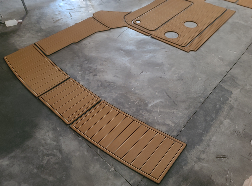 Formula 280 Swim Platform Cockpit Pad Boat EVA Foam Faux Teak Deck Floor Mat SeaDek MarineMat Gatorstep Style Self Adhesive