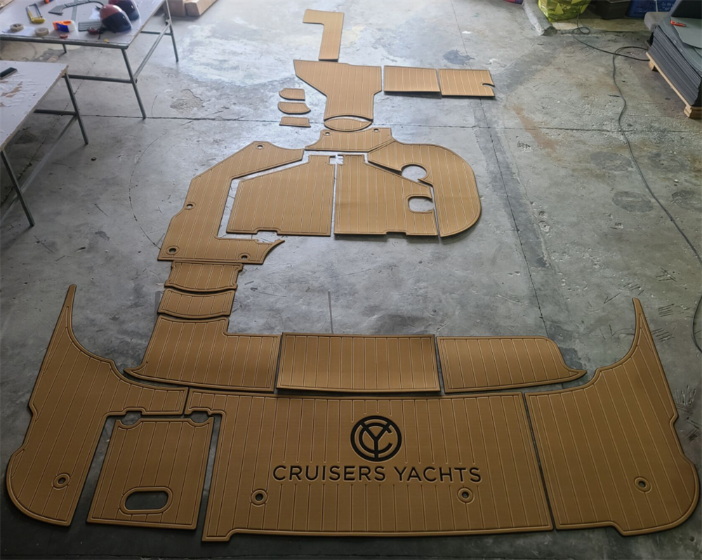 2002 Cruiser Yachts 4270 Swim Platform Cockpit Pad Boat EVA Foam Teak Floor Mat SeaDek MarineMat Gatorstep Style Self Adhesive