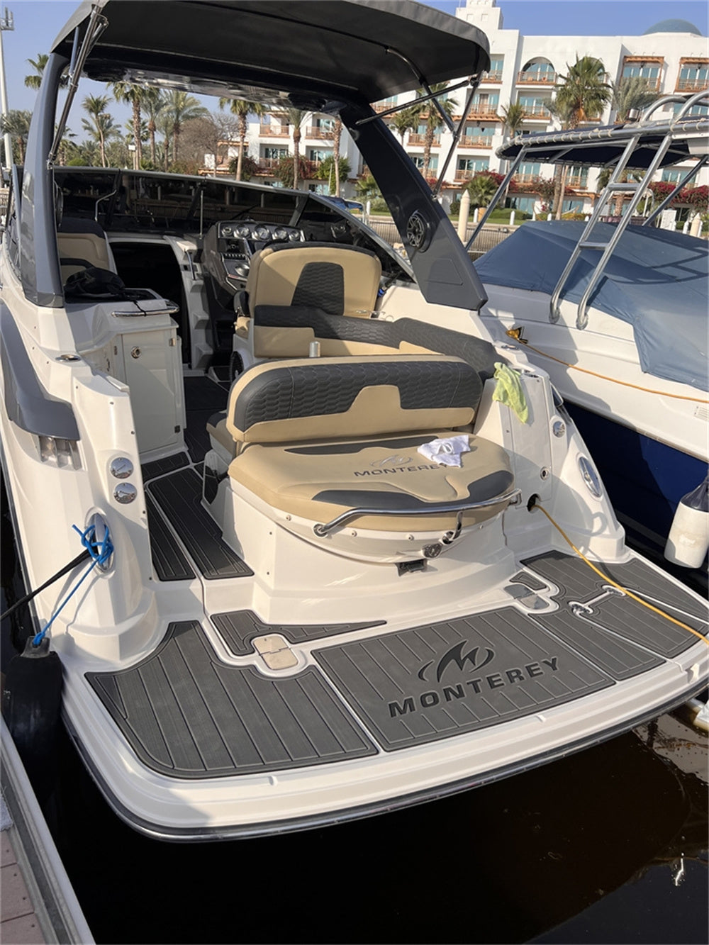 2008 Monterey 270 CR Swim Platform Cockpit Pad Boat EVA Foam Teak Deck Floor Mat SeaDek MarineMat Gatorstep Style Self Adhesive