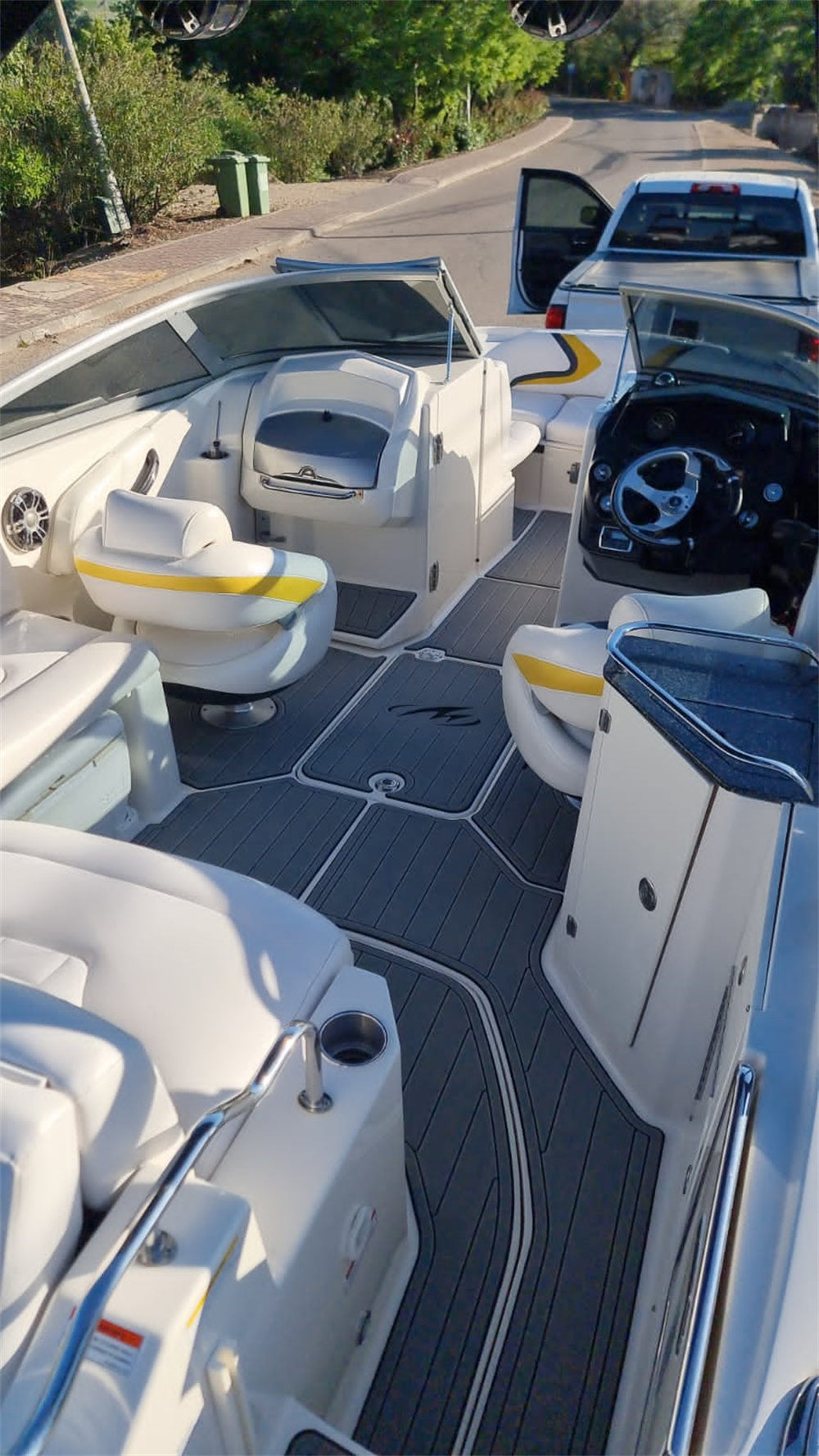 2018 Monterey 214 SS Cockpit Pad Boat EVA Foam Faux Teak Deck Floor Mat Flooring