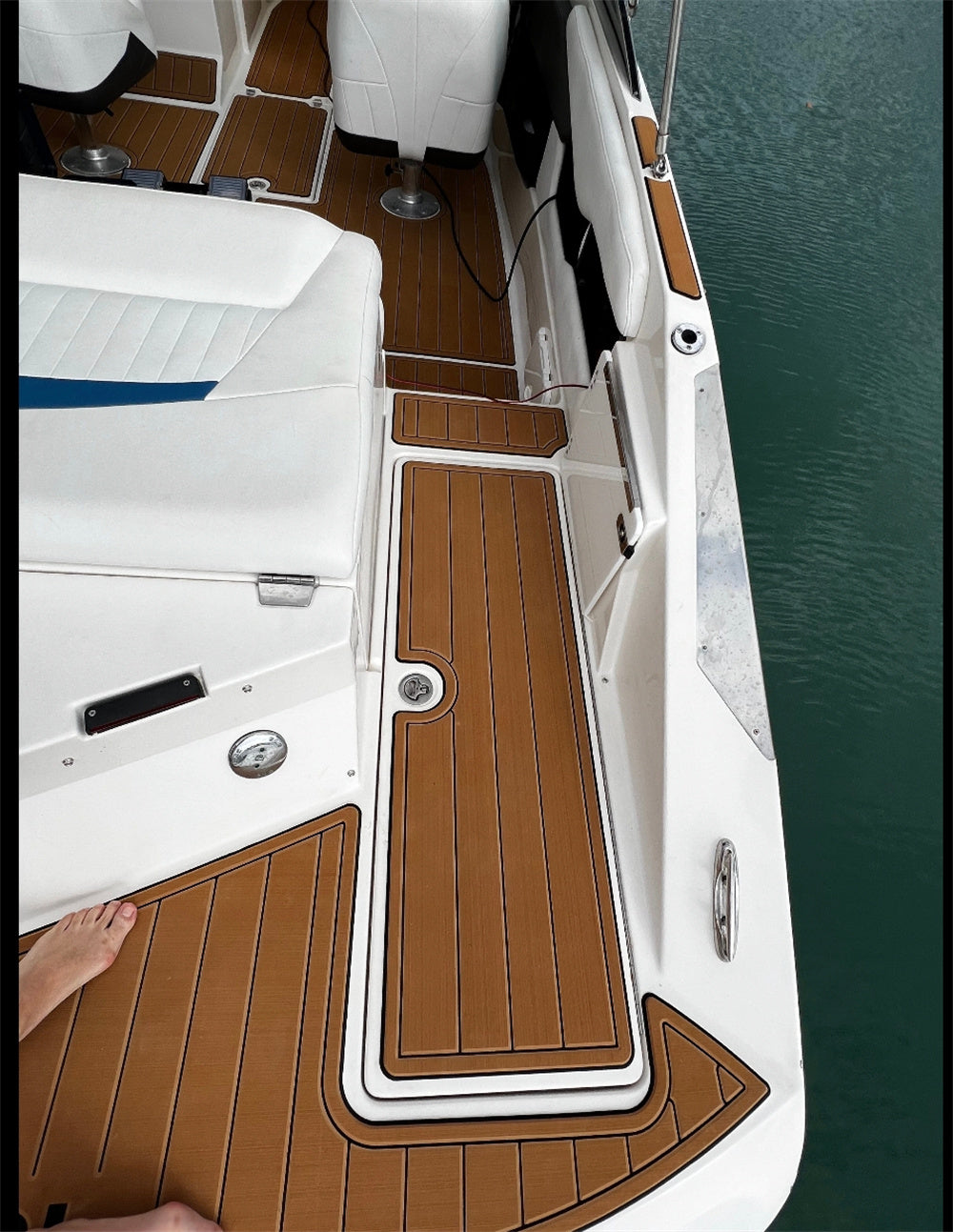 2013 Regal 2500 Cockpit Pad Boat EVA Foam Faux Teak Deck Floor Mat Flooring