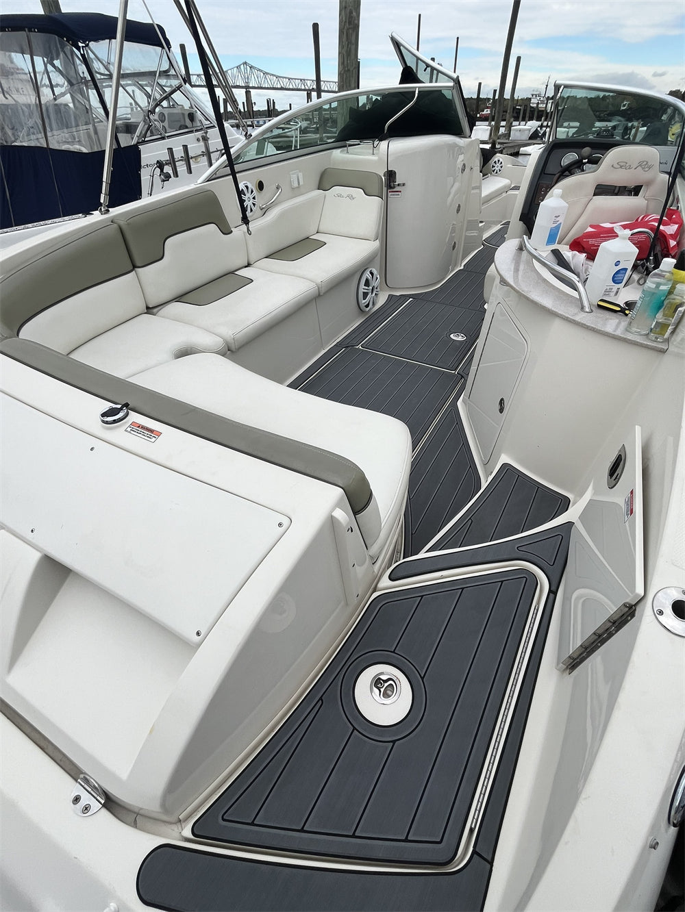 2007 Sea Ray 260 Sundeck Swim Platform Cockpit Boat EVA Faux Flooring Pad Mat SeaDek MarineMat Gatorstep Style Self Adhesive