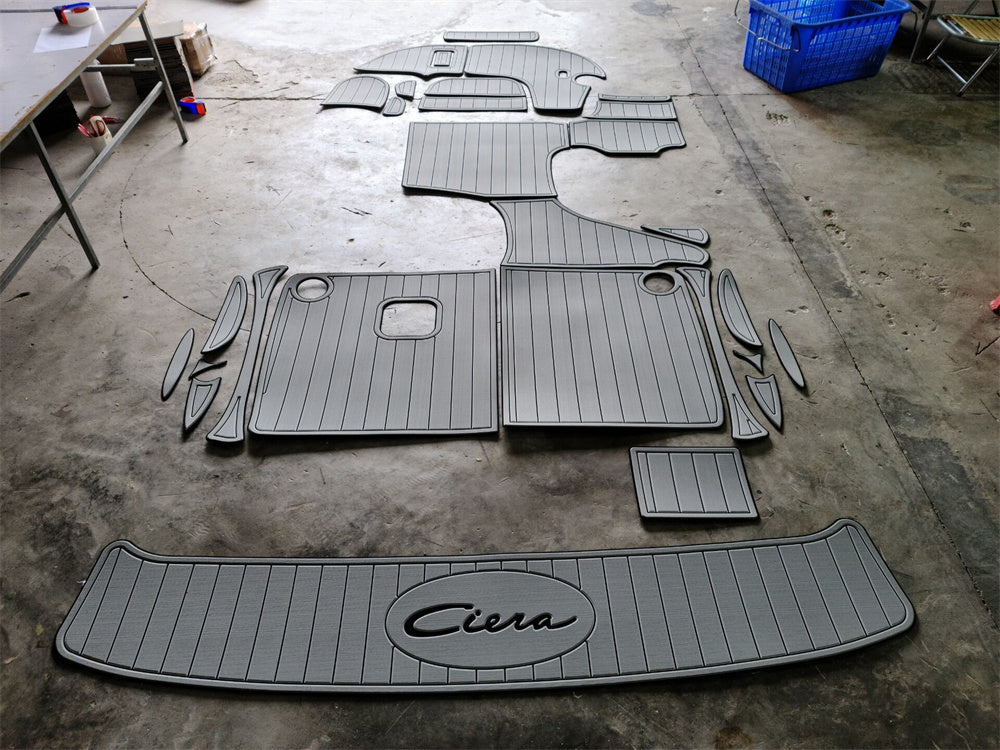 2001 Bayliner 2655 Swim Platform Cockpit Bow Boat EVA Foam Teak Floor Pad Mat SeaDek MarineMat Gatorstep Style Self Adhesive