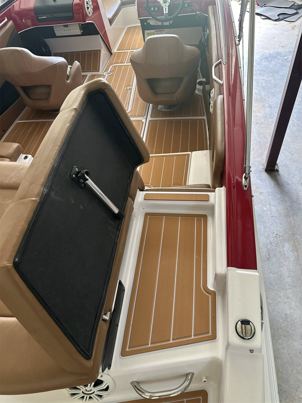 2013 Glastron GT205 Swim Platform Cockpit Pad Boat EVA Foam Faux Teak Deck Floor Mat SeaDek MarineMat Gatorstep Style Self Adhesive