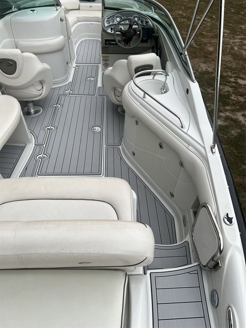 2007 Crownline 240EX Swim Platform Cockpit Pad Boat EVA Teak Deck Flooring Mat SeaDek MarineMat Gatorstep Style Self Adhesive
