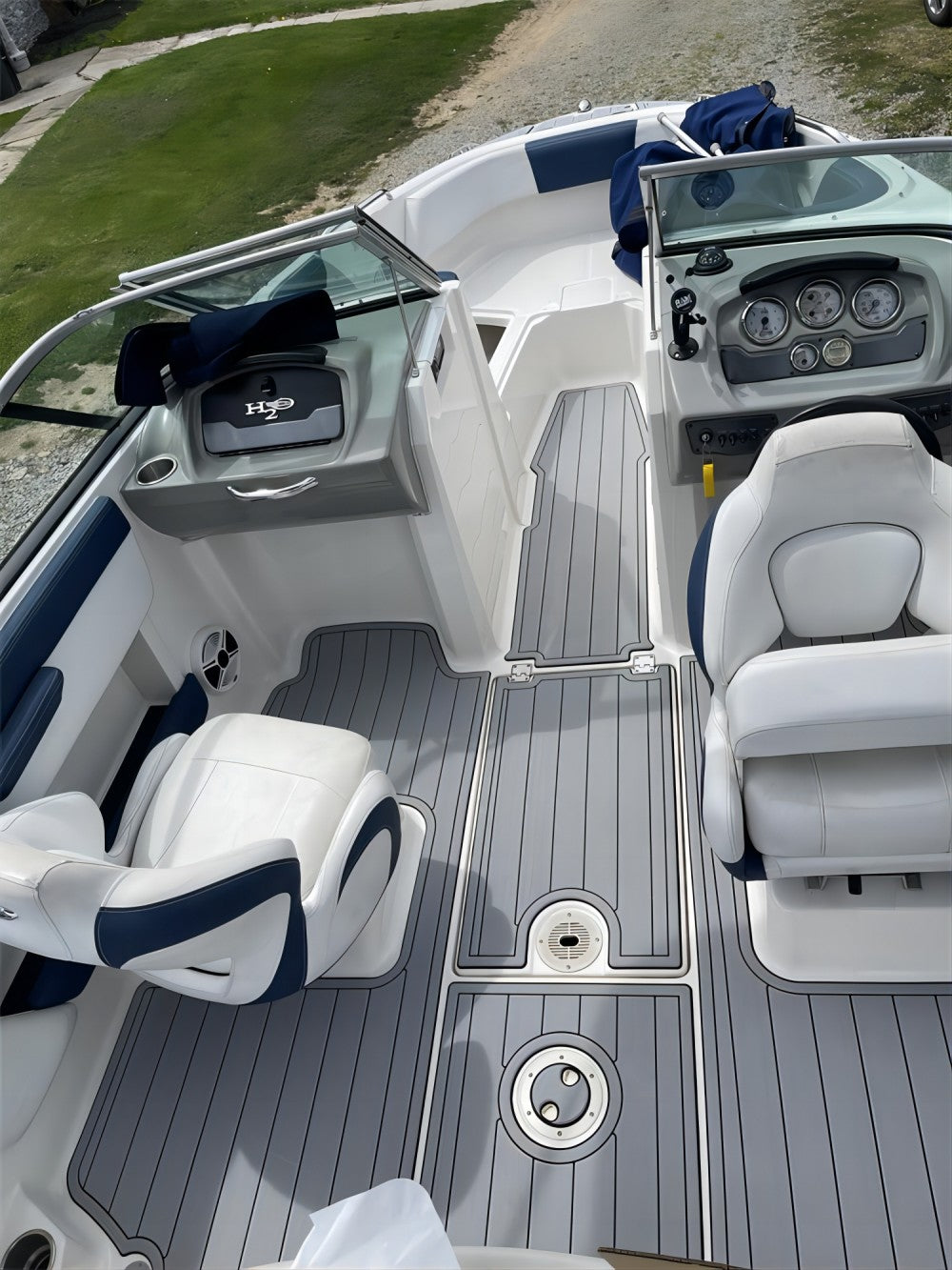 2017 Chaparral H20 21 Deluxe Swim Platform Cockpit Pad Boat EVA Teak Floor Mat