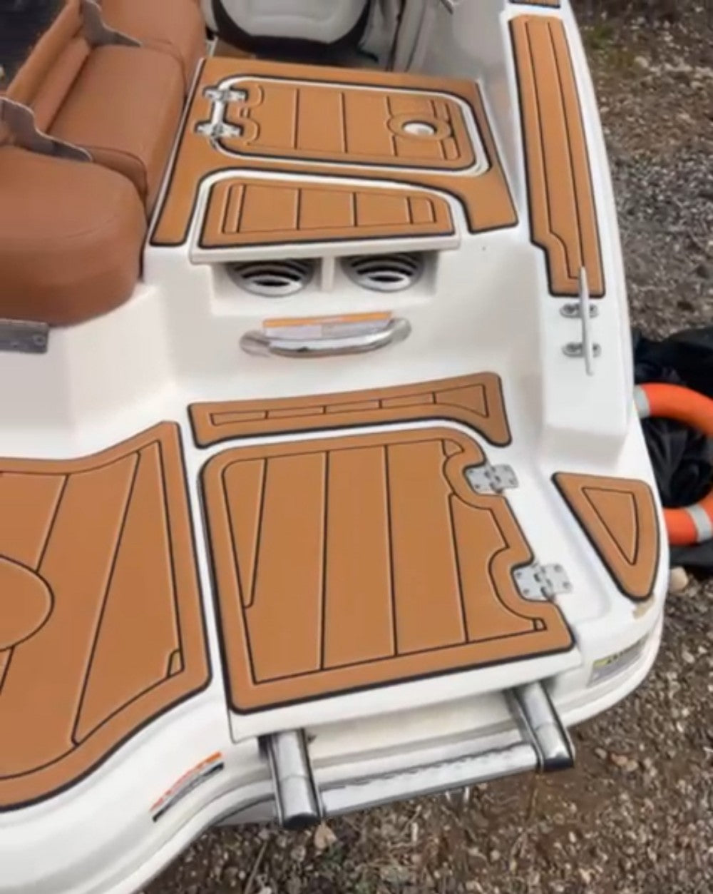 2013 Chaparral 19 H20 Swim Step Cockpit Boat EVA Faux Foam Teak Deck Floor Pad SeaDek MarineMat Style Self Adhesive