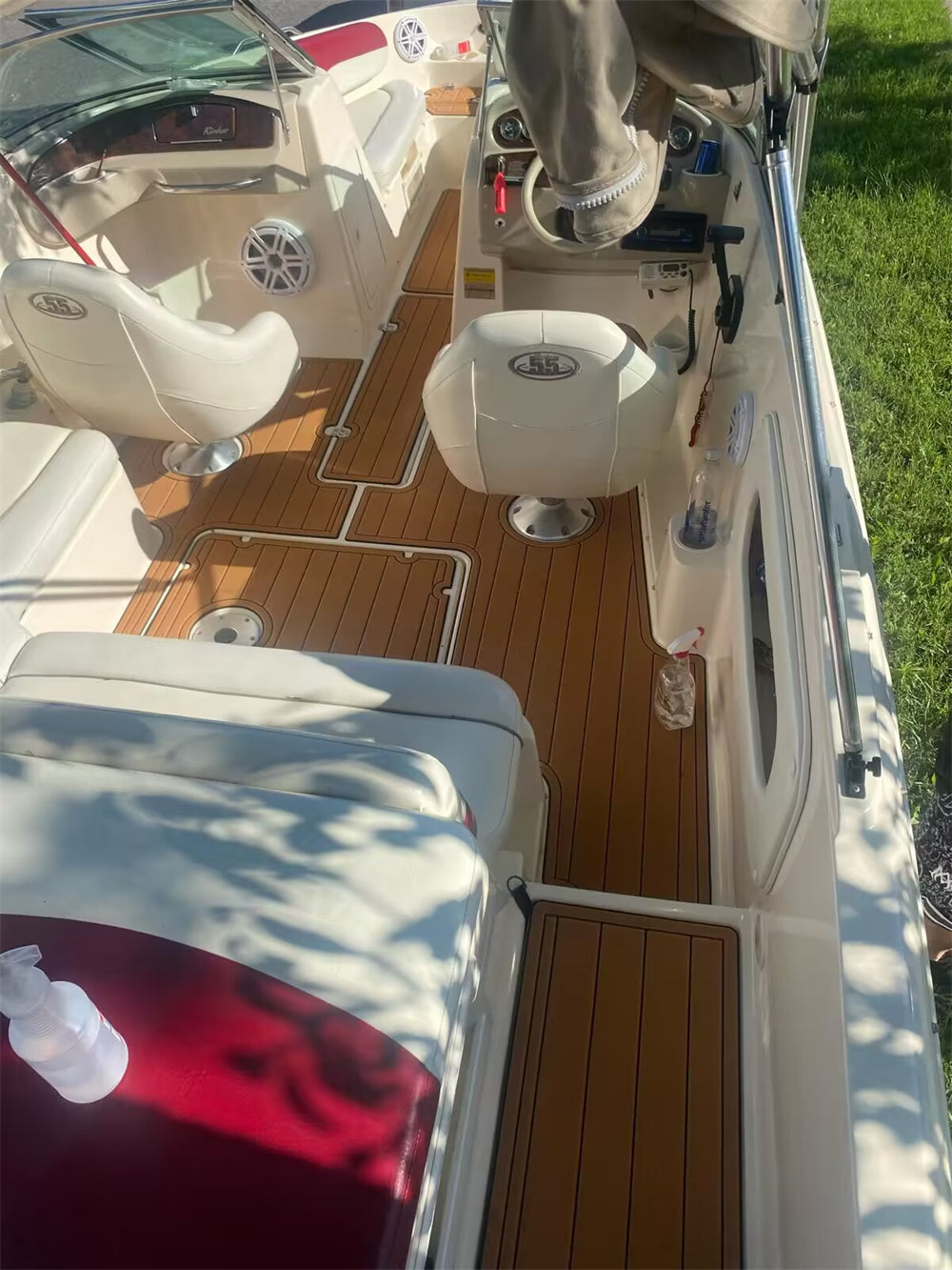 2004 Rinker Captiva 212 Cockpit Boat EVA Faux Foam Teak Deck Floor Pad Flooring SeaDek MarineMat Style Self Adhesive
