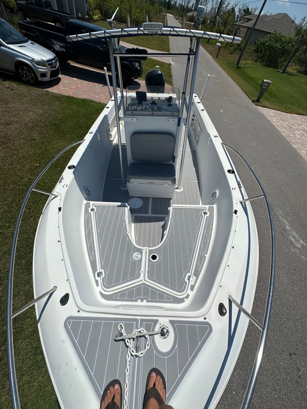 2006 Sea Fox 257 CC Swim Platform Cockpit Boat EVA Faux Teak Deck Floor Pad SeaDek MarineMat Gatorstep Style Self Adhesive