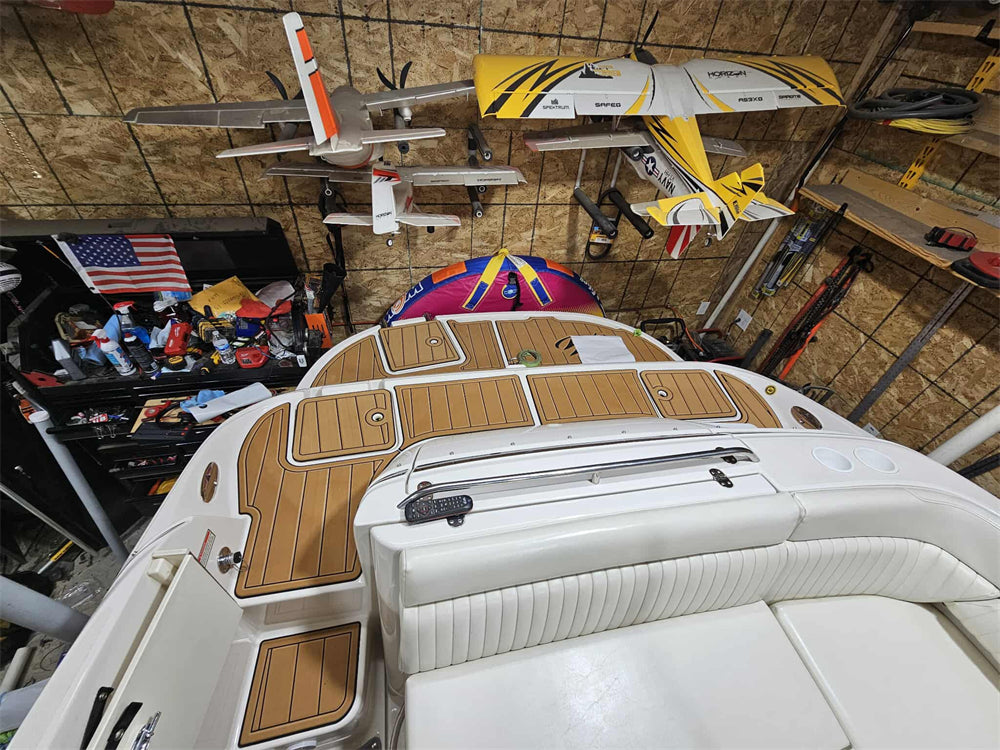 2009 Monterey 248 Swim Platform Cockpit Pad Boat EVA Foam Faux Teak Deck Floor Mat SeaDek MarineMat Gatorstep Style Self Adhesive