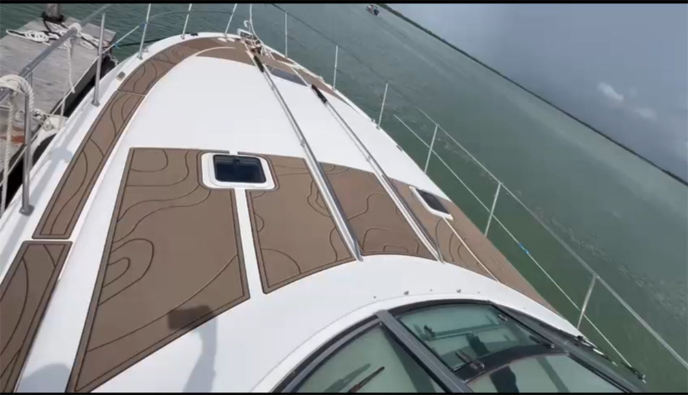 1997 Sea Ray 400 Sundancer Bow Pad Boat EVA Teak Deck Floor Mat SeaDek MarineMat Gatorstep Style