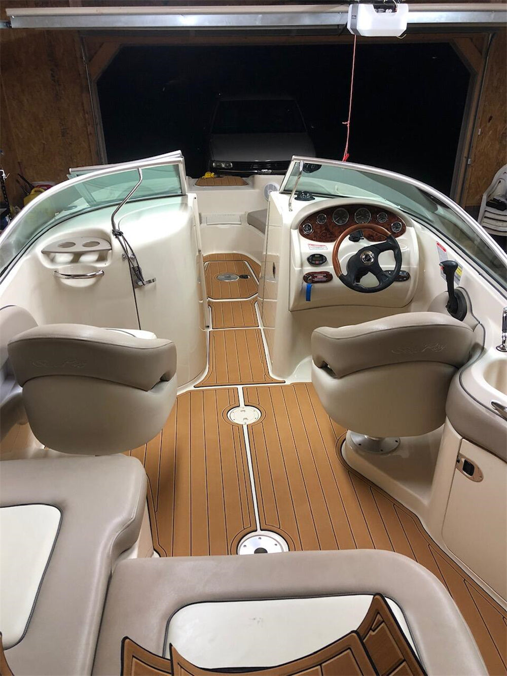 2004 Sea Ray Sundeck 220 Swim Platform Cockpit Pad Boat EVA Foam Teak Floor Mat SeaDek MarineMat Gatorstep Style Self Adhesive