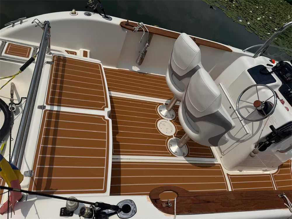 2001 Sessa Key Largo 21 Swim Platform Cockpit Boat EVA Foam Faux Teak Deck Floor Mat Seadek MarineMat Style Self Adhesive