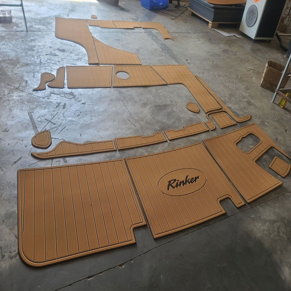 2003 Rinker 342 Swim Platform Cockpit Pad Boat EVA Foam Faux Teak Deck Floor Mat SeaDek MarineMat Gatorstep Style Self Adhesive
