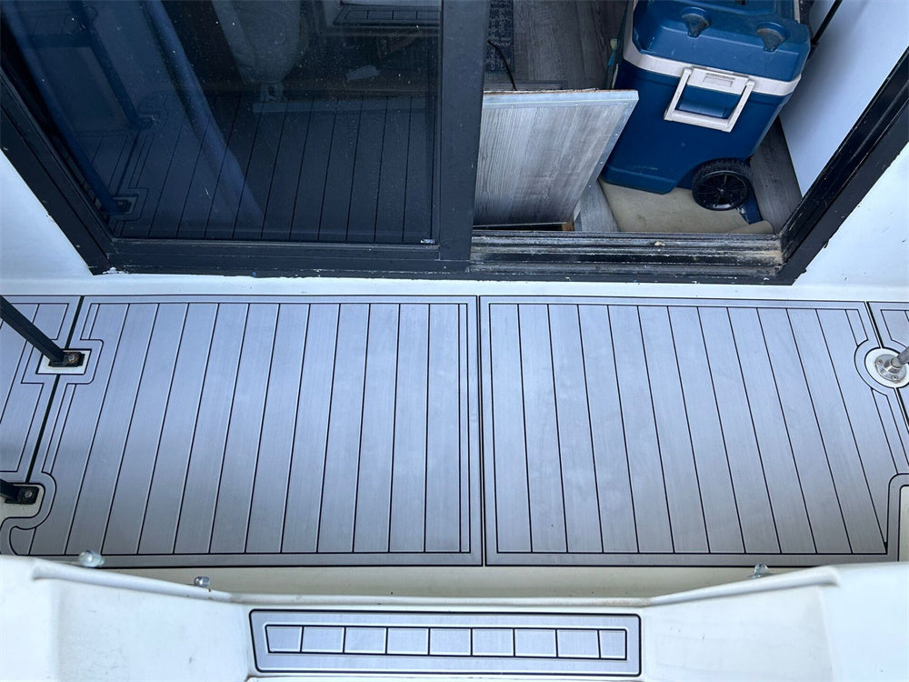 1992 Bluewater 48 Swim Platform Pad Boat EVA Foam Faux Teak Deck Flooring Mat Seadek MarineMat Gatorstep Style Self Adhesive