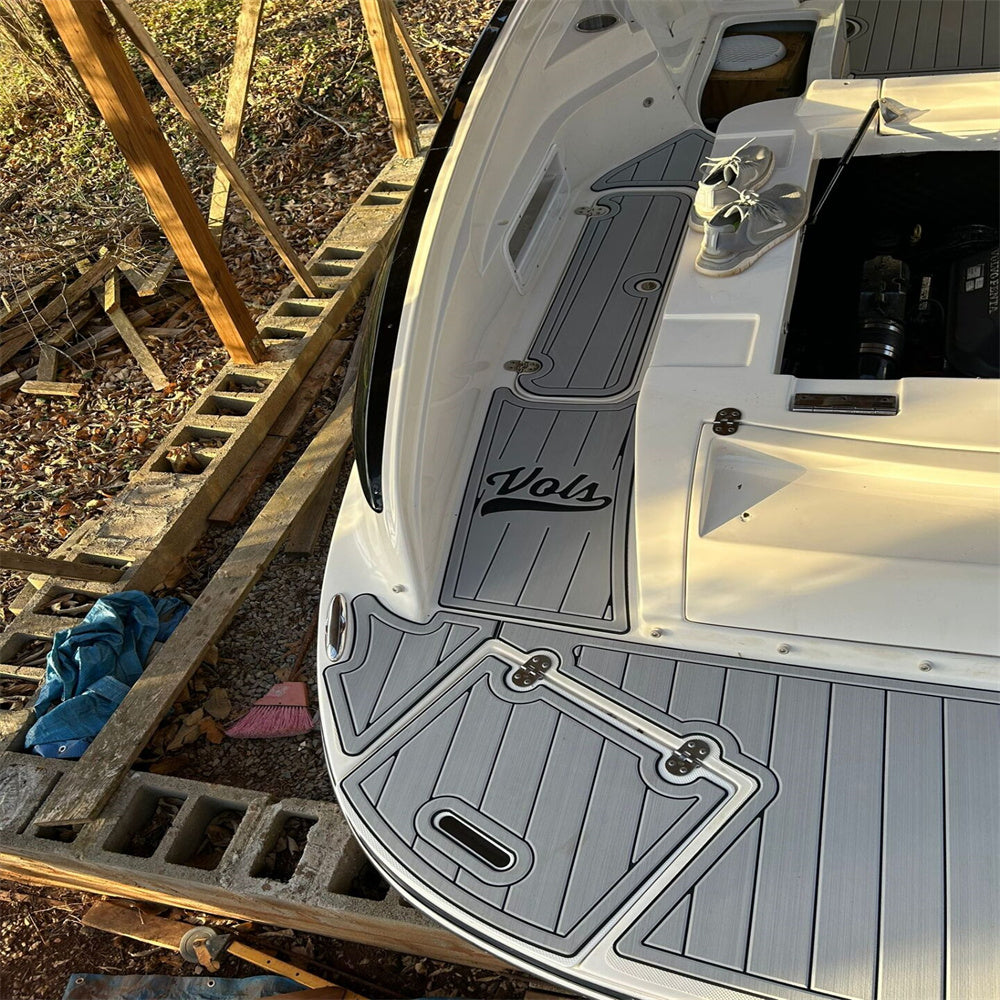 2009 Rinker Cuddy Captiva 246CC Swim Platform Cockpit Bow Pad Boat EVA Foam Faux Teak Floor Mat SeaDek Marine Mat Gatorstep