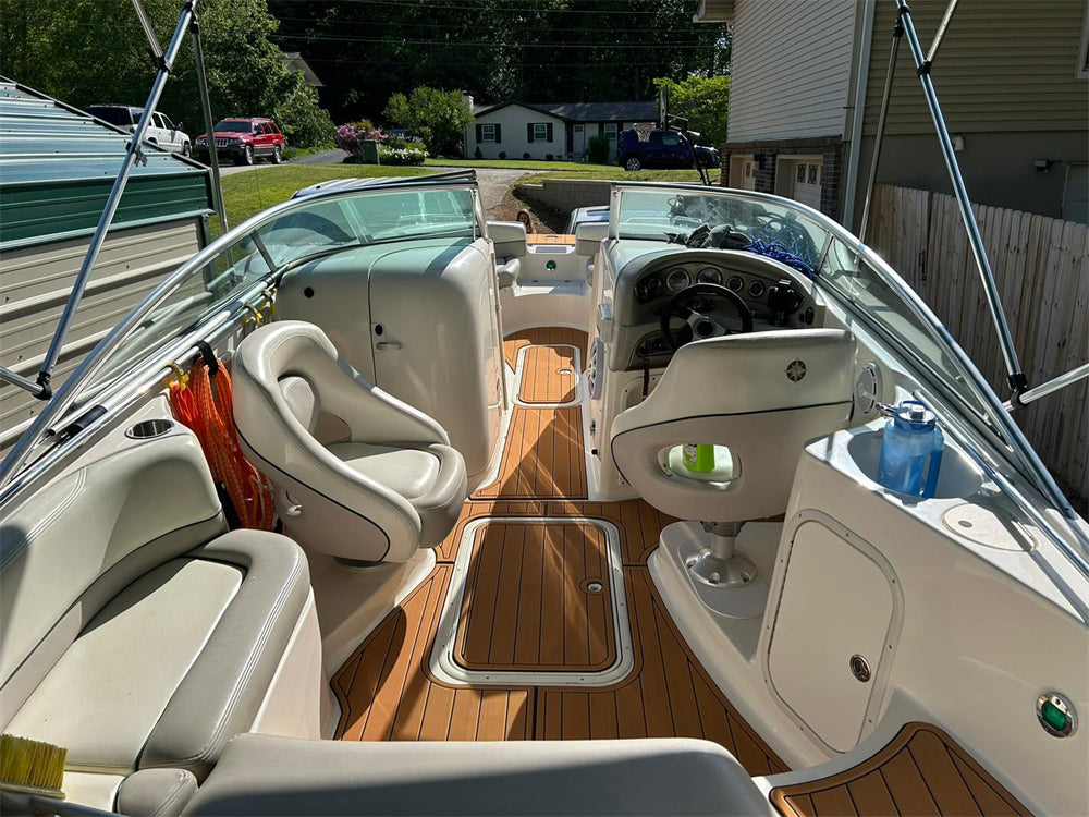 2006 Bryant 255 Swim Platform Cockpit Pad Boat EVA Foam Faux Teak Deck Floor Mat SeaDek MarineMat Gatorstep Style Self Adhesive