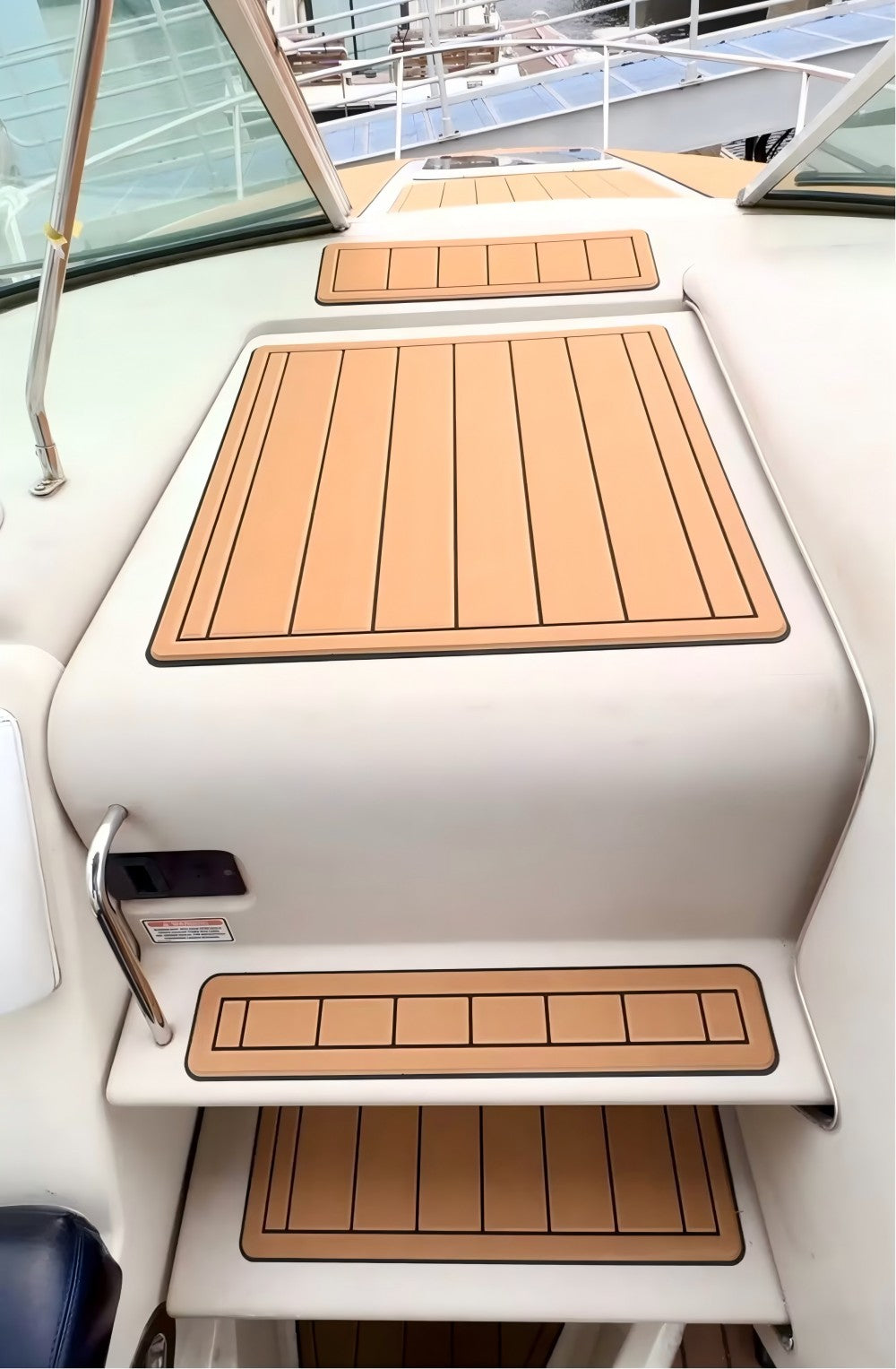 2001 Sea Ray 240 Sundancer Bow Fordeck Floor Pad Boat EVA Faux Teak Flooring Mat SeaDek MarineMat Gatorstep Style Self Adhesive