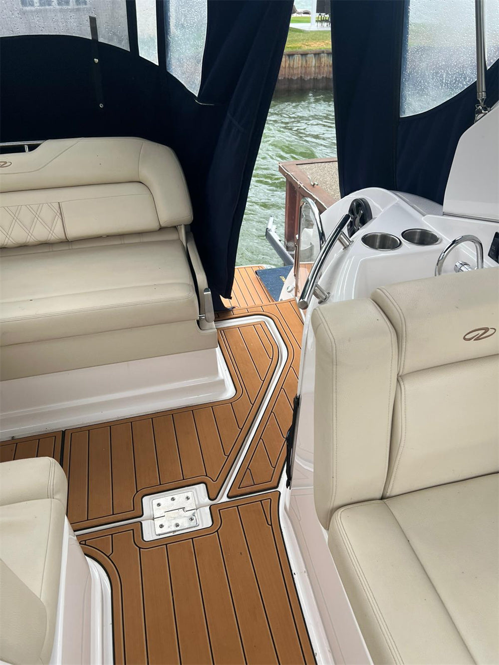 2019 Regal 28 Swim Step Cockpit Pad Boat EVA Foam Faux Teak Deck Floor Mat SeaDek MarineMat Gatorstep Style Self Adhesive