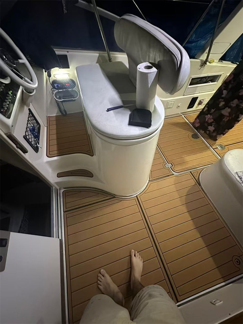 1998 Stama 25 Day Cruiser Pad Boat EVA Foam Faux Teak Deck Floor Mat SeaDek MarineMat Gatorstep Style Self Adhesive