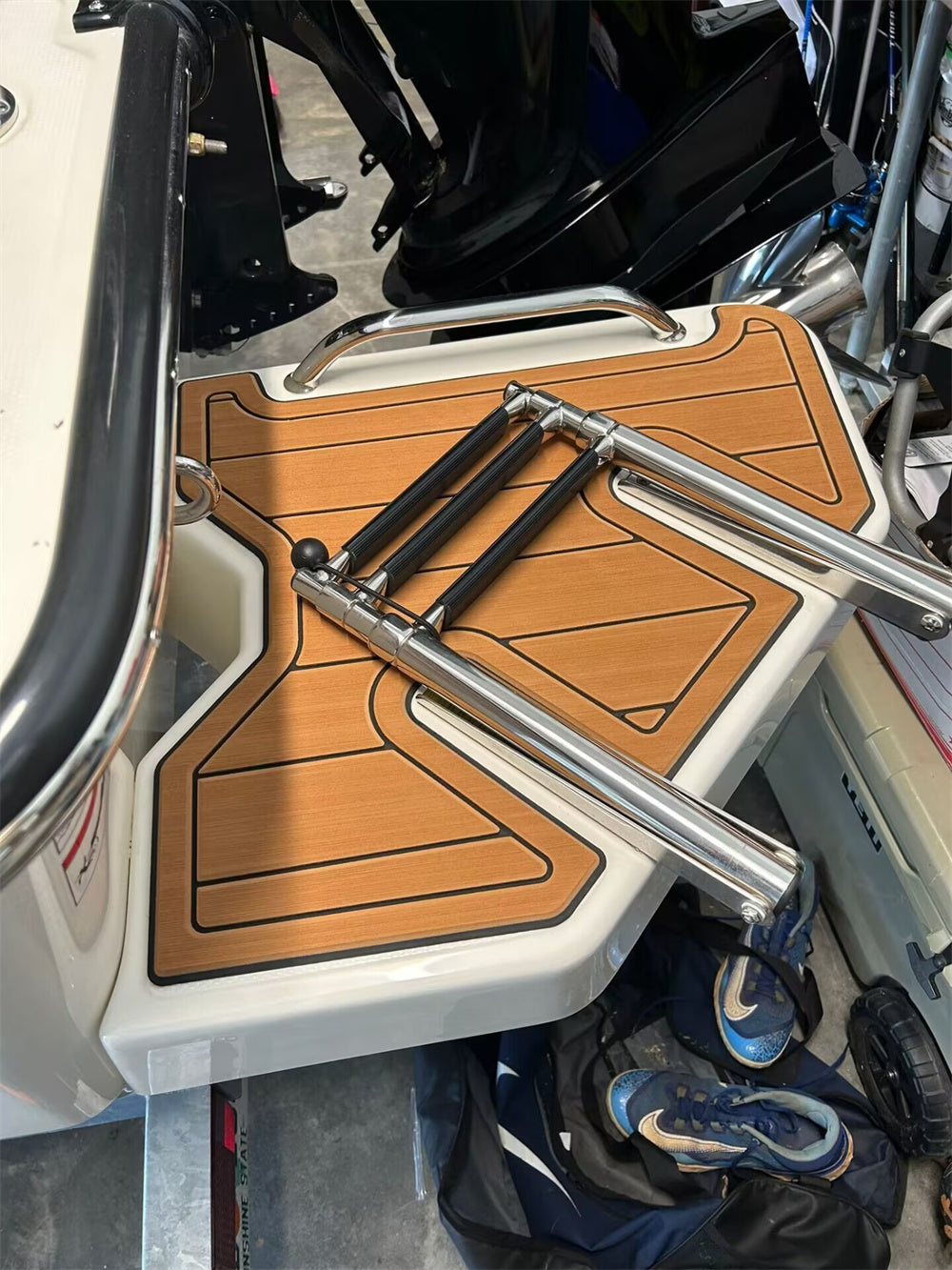 2023 Boston Whaler Montauk 17 Swim Platform Cockpit Mat Boat EVA Teak Floor Pad
