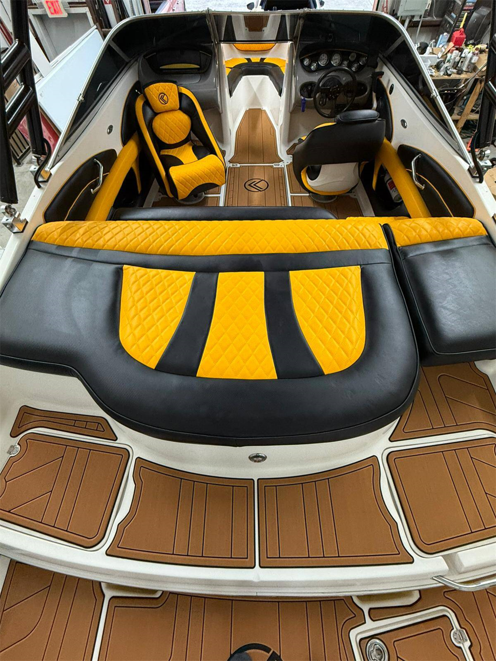 2004 Chaparral 204 SSI Swim Platform Cockpit Pad Boat EVA Faux Teak Floor Mat SeaDek MarineMat Gatorstep Style Self Adhesive
