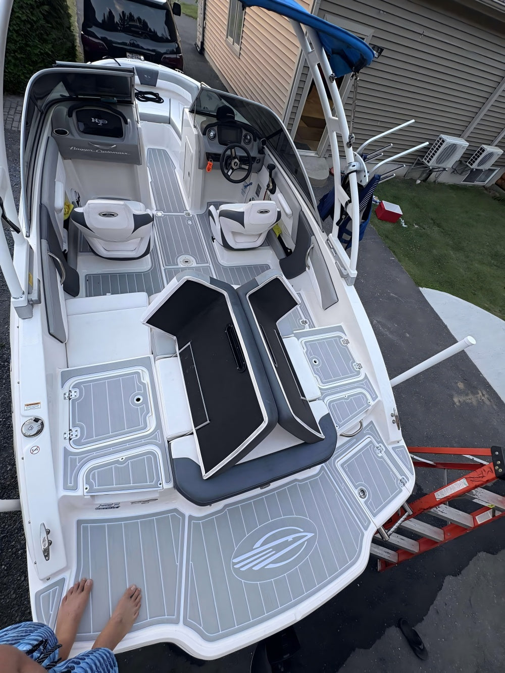 2018 Chaparral 21 Surf H20 Swim Platform Cockpit Boat EVA Foam Teak Floor Pad SeaDek MarineMat Style Self Adhesive
