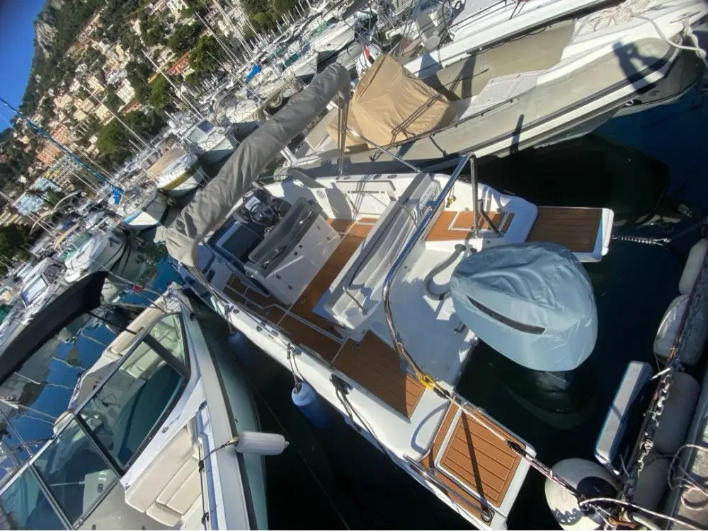 2016 Beneteau Flyer 7.7 Spacedeck Swim Platform Cockpit Boat EVA Faux Teak Floor Mat Seadek MarineMat Gatorstep Style Self Adhesive