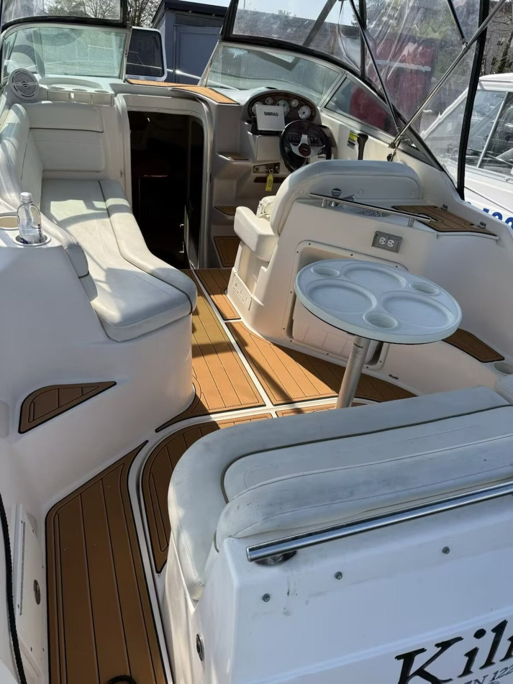 2002 Rinker 250 Fiesta Vee Swim Platform Cockpit Pad Boat EVA Foam Faux Teak Deck Floor Mat SeaDek MarineMat Gatorstep Style Self Adhesive