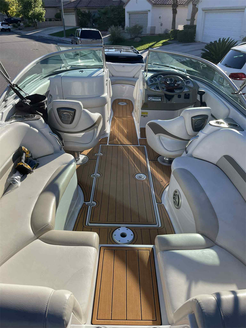 2008 Crownline 240 LS Swim Platform Cockpit Pad Boat EVA Foam Fuax Teak Deck Floor Mat Seadek MarineMat Gatorstep Style Self Adhesive