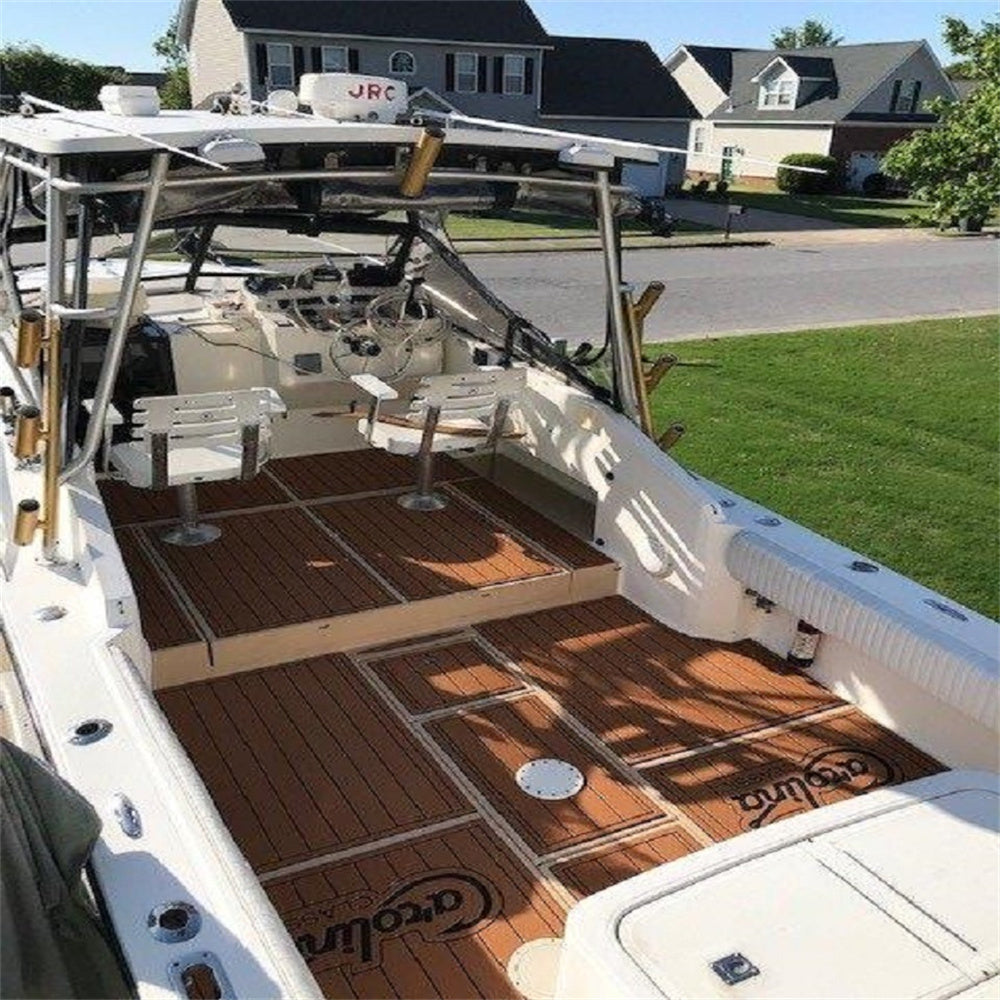 2000 Carolina Classic 25 Cockpit Pad Boat EVA Faux Foam Teak Deck Floor Mat SeaDek MarineMat Gatorstep Style Self Adhesive