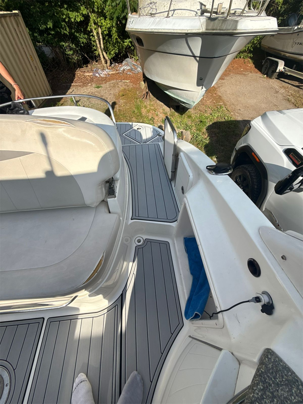 2007 Chaparral 275 SSI Swim Platform Cockpit Pad Boat EVA Foam Faux Teak Deck Floor Mat SeaDek MarineMat Gatorstep Style Self Adhesive