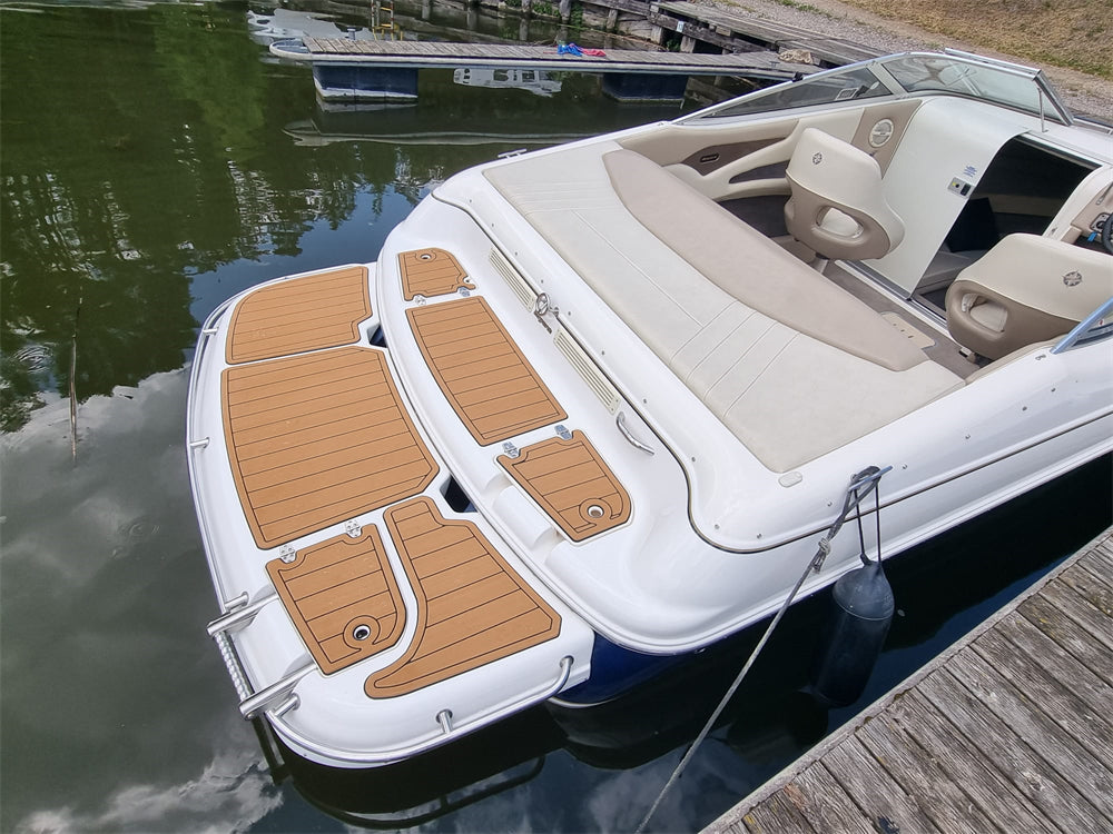 2003 Bryant 214 Swim Platform Pad Boat EVA Foam Faux Teak Flooring Mat SeaDek Marine Mat Gatorstep Style Self Adhesive