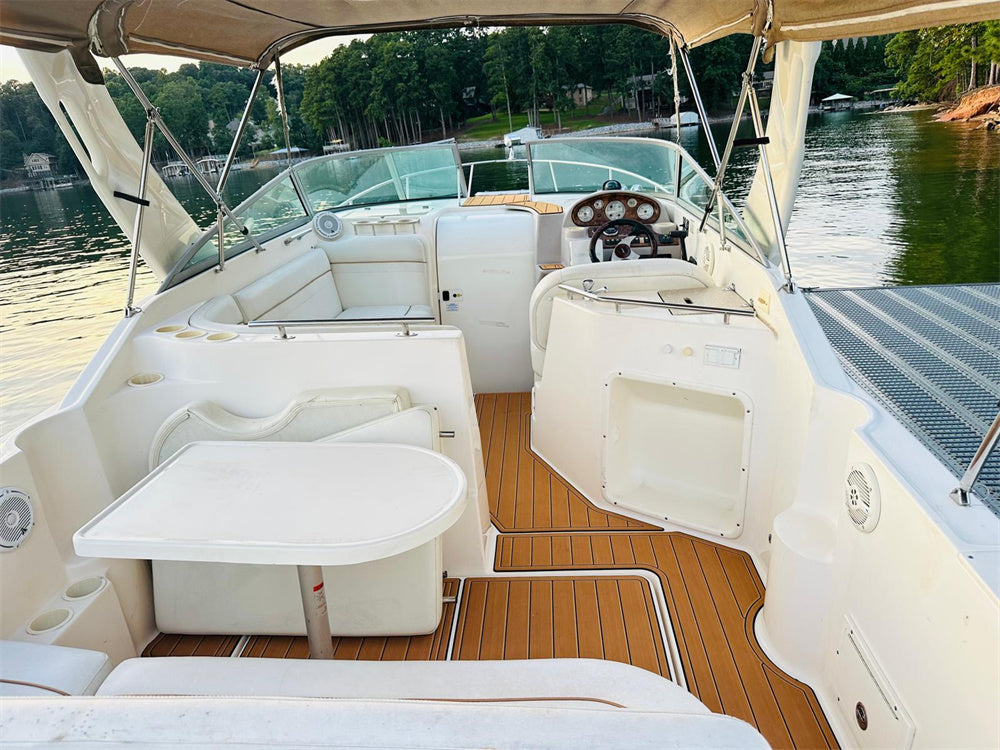 2005 Rinker Fiesta Vee 270 Swim Platform Cockpit Pad Boat EVA Foam Faux Teak Deck Floor Mat SeaDek Gatorstep Style Self Adhesive