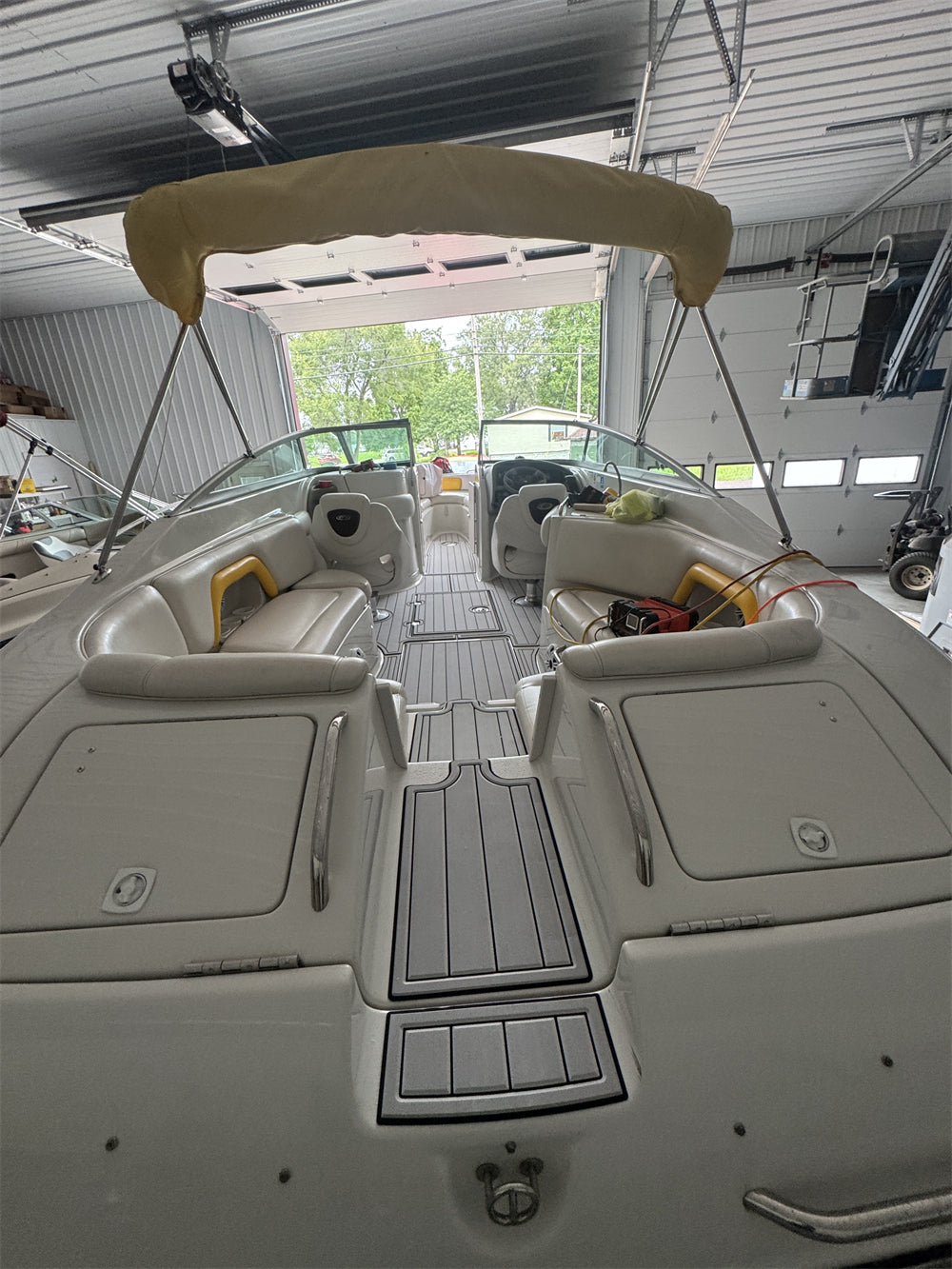 2011 Crownline 270 BR Swim Platform Cockpit Pad Boat EVA Foam Faux Teak Deck Floor Mat Seadek MarineMat Gatorstep Style Self Adhesive