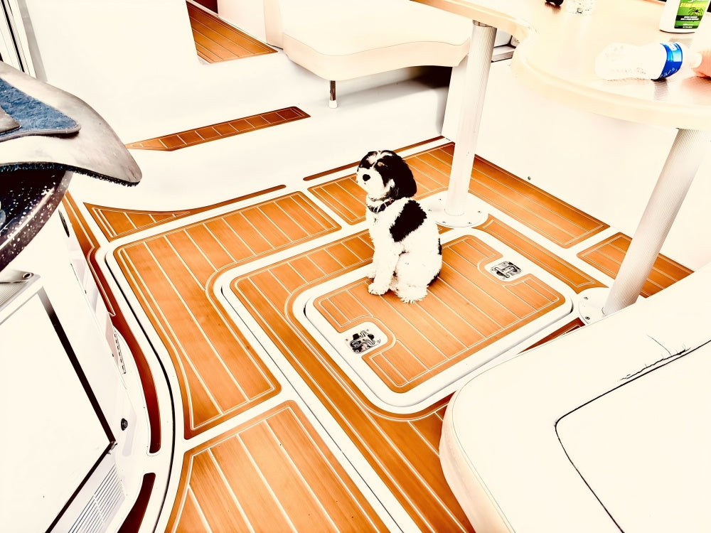 2008 Four Winns 378 Vista Swim Platform Cockpit Pad Boat EVA Teak Deck Floor Mat