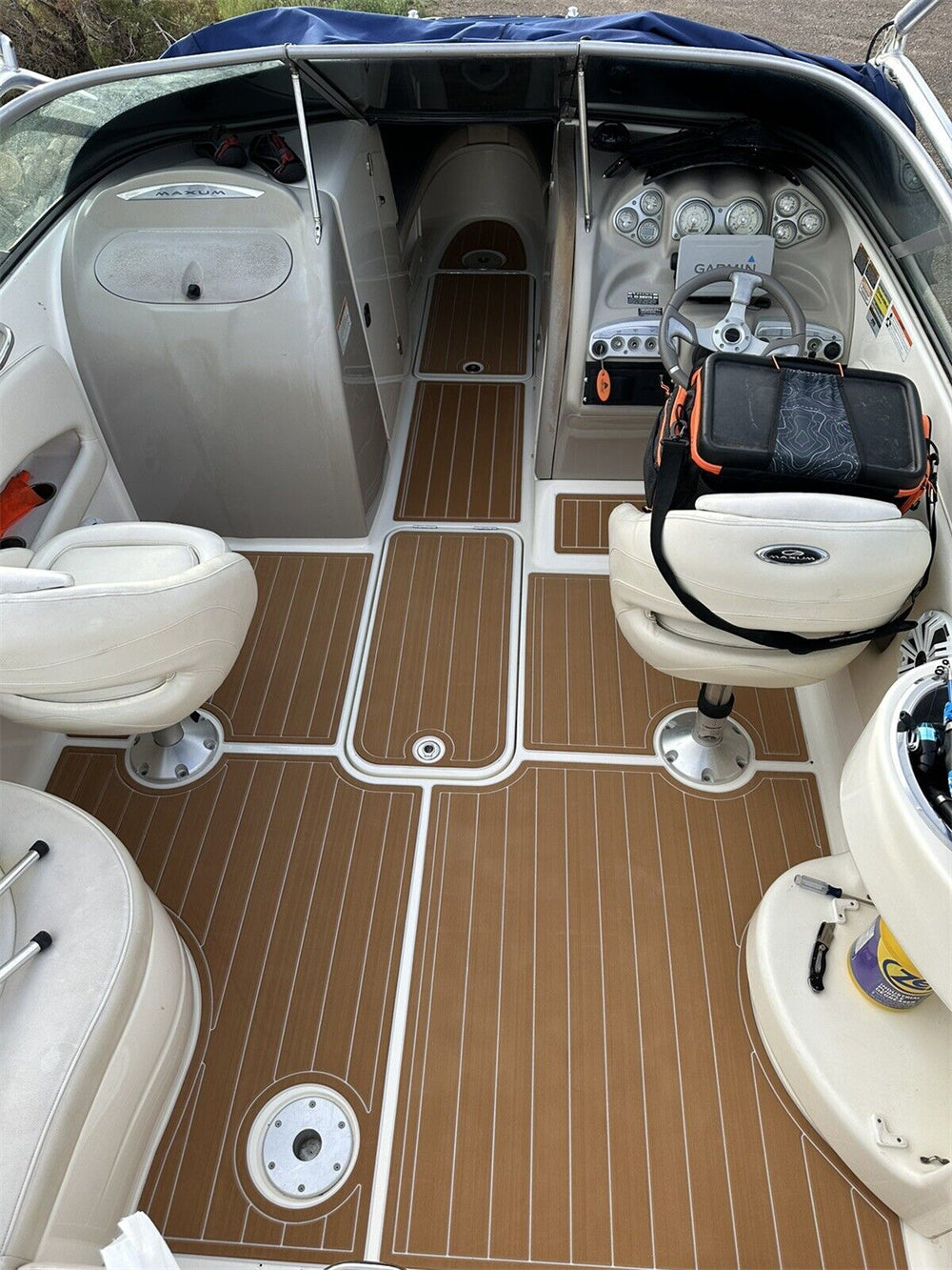 2008 Maxum 2400 SR3 Open Bow Swim Platform Cockpit Boat EVA Teak Deck Floor Pad