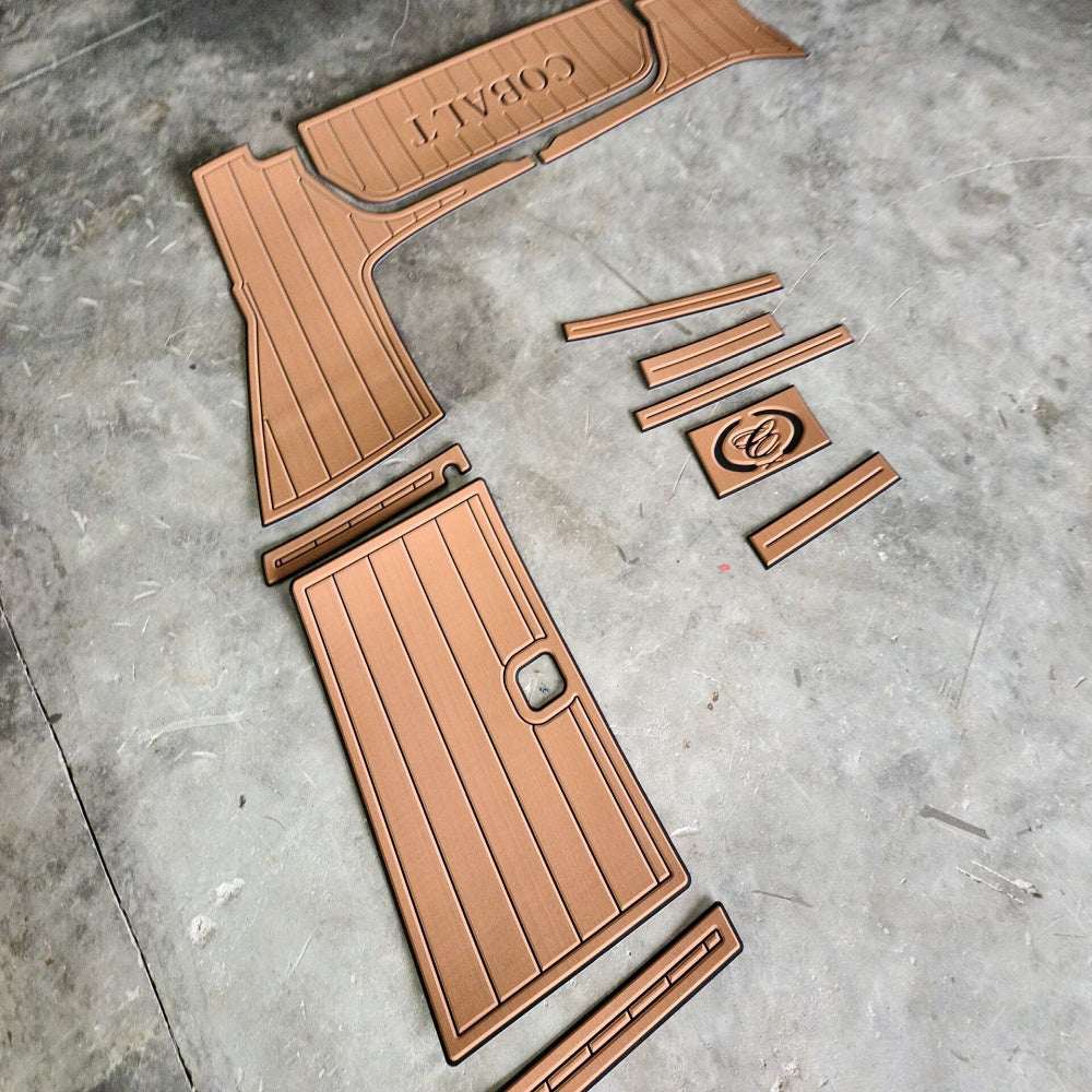 2017 Cobalt 24 SD Swim Step Transom Pad Boat EVA Foam Faux Teak Deck Floor Mat SeaDek MarineMat Gatorstep Style Self Adhesive