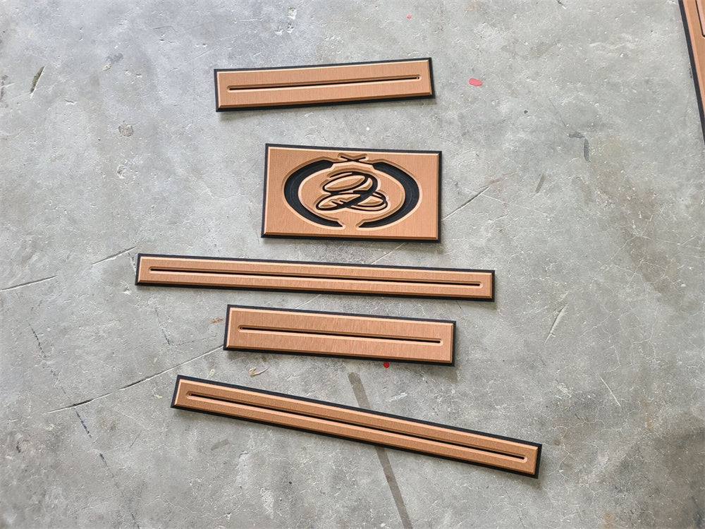 2017 Cobalt 24 SD Swim Step Transom Pad Boat EVA Foam Faux Teak Deck Floor Mat SeaDek MarineMat Gatorstep Style Self Adhesive
