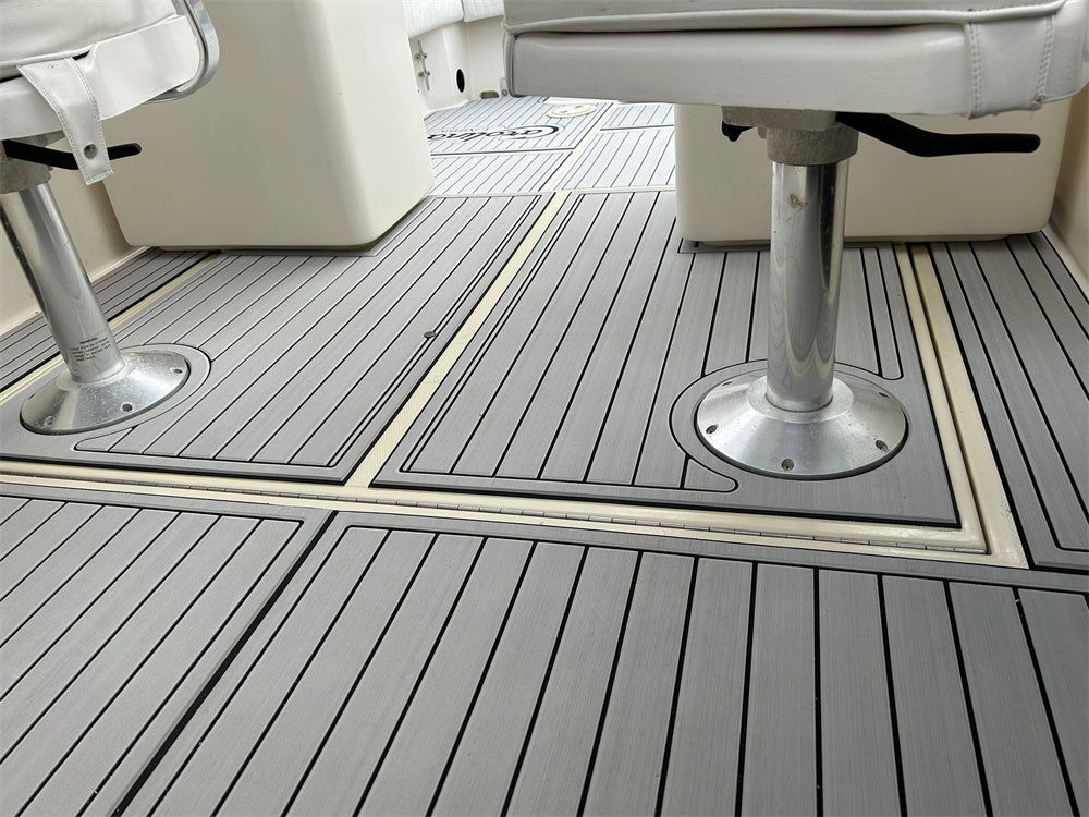 2001 Carolina Classic 25 Cockpit Pad Boat EVA Foam Faux Teak Deck Floor Mat SeaDek Marine Mat Gatorstep Style Self Adhesive