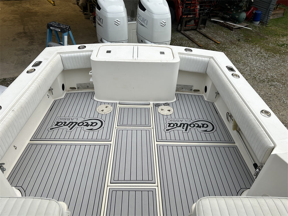 2001 Carolina Classic 25 Cockpit Pad Boat EVA Foam Faux Teak Deck Floor Mat SeaDek Marine Mat Gatorstep Style Self Adhesive